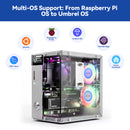 Pironman 5 NVMe M.2 SSD PCIe 2.0/3.0 Mini PC Case for Raspberry Pi 5 Hailo-8L AI accelerator with Tower Cooler+Dual RGB Fans（No Import Duties — Taxes Included for US & EU!） - SunFounder