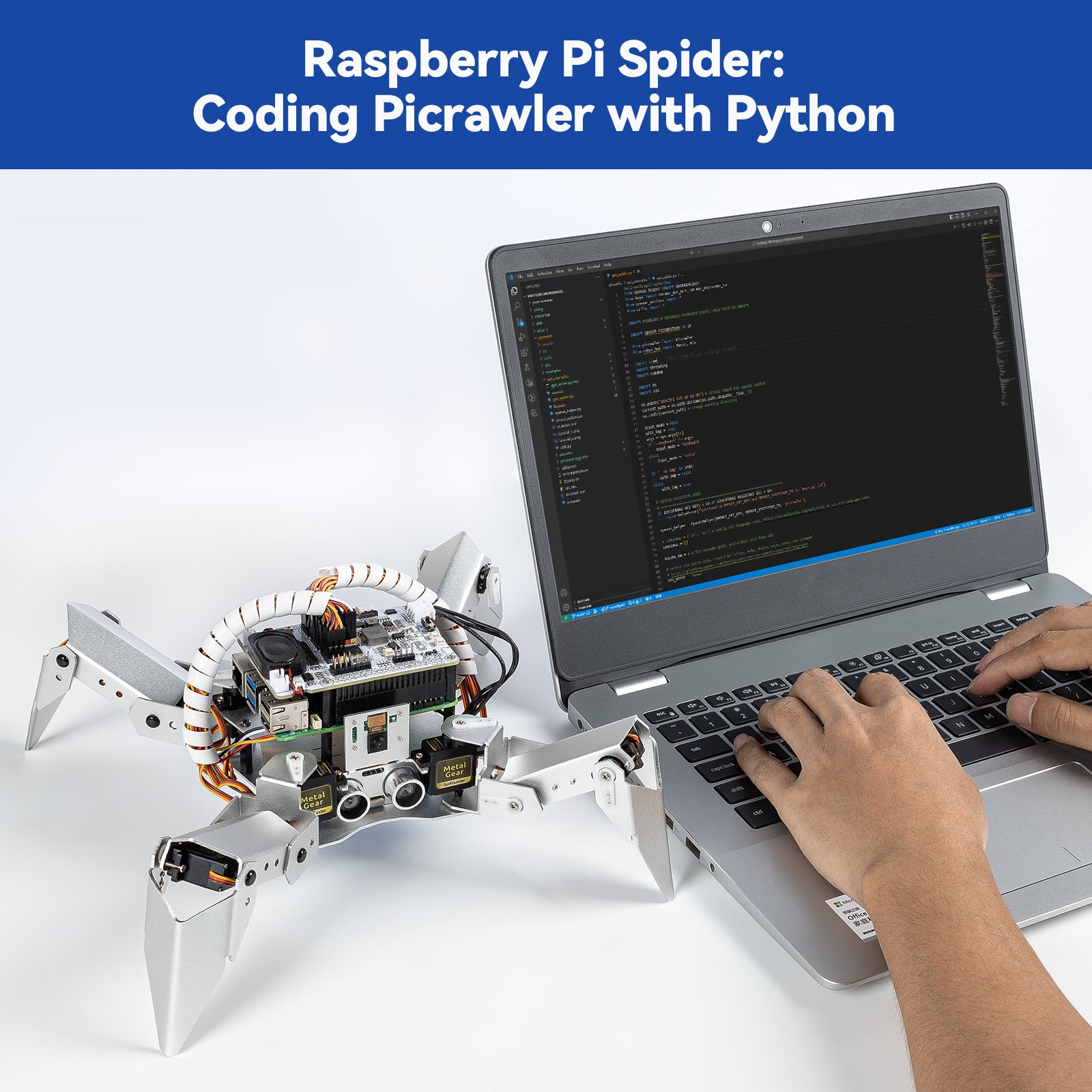 SunFounder PiCrawler AI Robot Kit for Raspberry Pi 5/4/3B+/Zero 2W ...