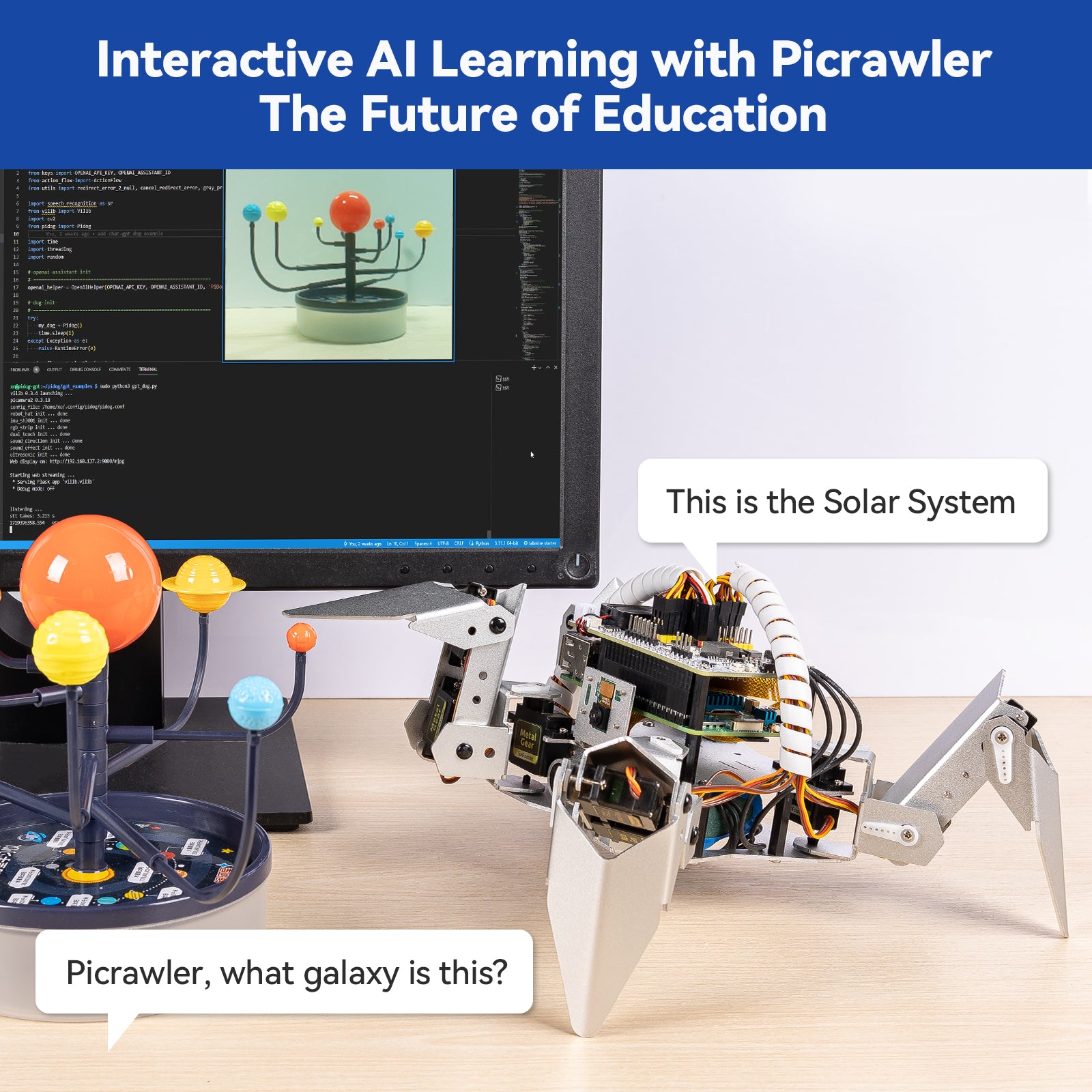 SunFounder PiCrawler AI Robot Kit for Raspberry Pi 5/4/3B+/Zero 2W ...