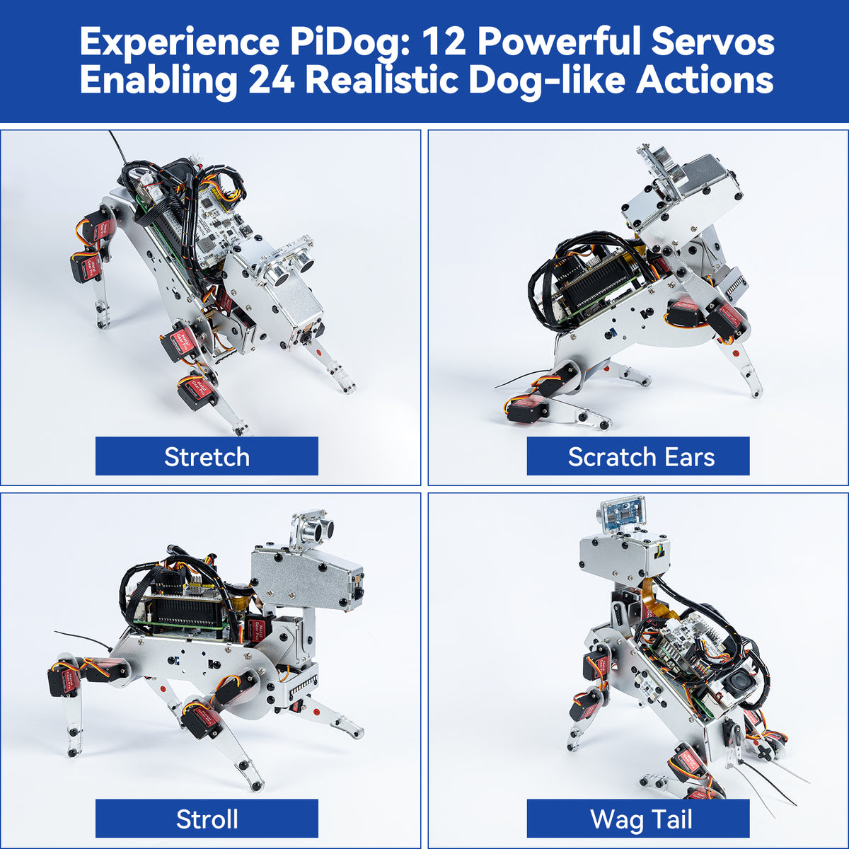 SunFounder PiDog AI Robot Dog Kit for Raspberry Pi 5/4/3B+/Zero 2W, LL