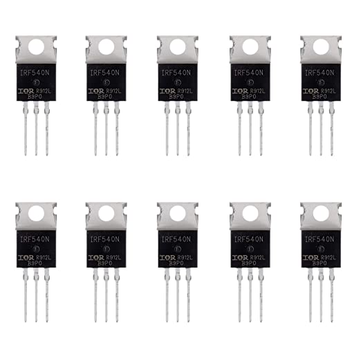 IRF540 MOSFET Transistors IRF540N 33A 100V N-Channel Power MOSFET TO-220AB (Pack of 10 Pcs) - SunFounder
