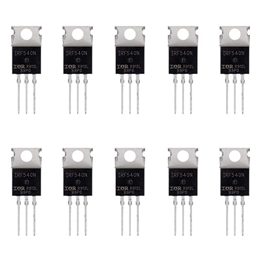 IRF540 MOSFET Transistors IRF540N 33A 100V N-Channel Power MOSFET TO-220AB (Pack of 10 Pcs)