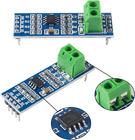 5PCS MAX485 RS485 Transceiver Module TTL UART Serial to RS485 Instrument Interface Module Max458 Chip RS-485 Communication Transceiver 5V SCM Development Accessories Board for Raspberry Pi - SunFounder