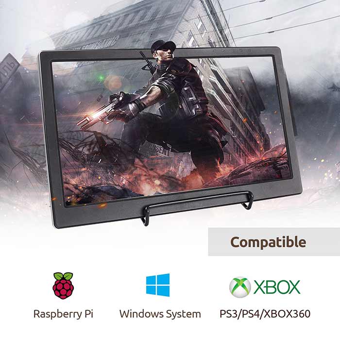 予約 KALESMART Portable Monitor 13.3 Inch IPS 1920X1080 Dual HDMI Port FHD Gaming  Raspberry Pi Display with Speakers for PS4 WiiU Xbox