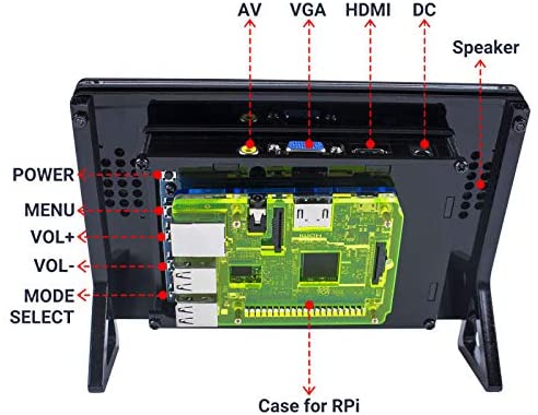 SunFounder 7" 1024*600 HD LCD Display Screen Built in Speaker for Raspberry Pi 3 Model B+, 2 Model B, 1 Model B+ - SunFounder