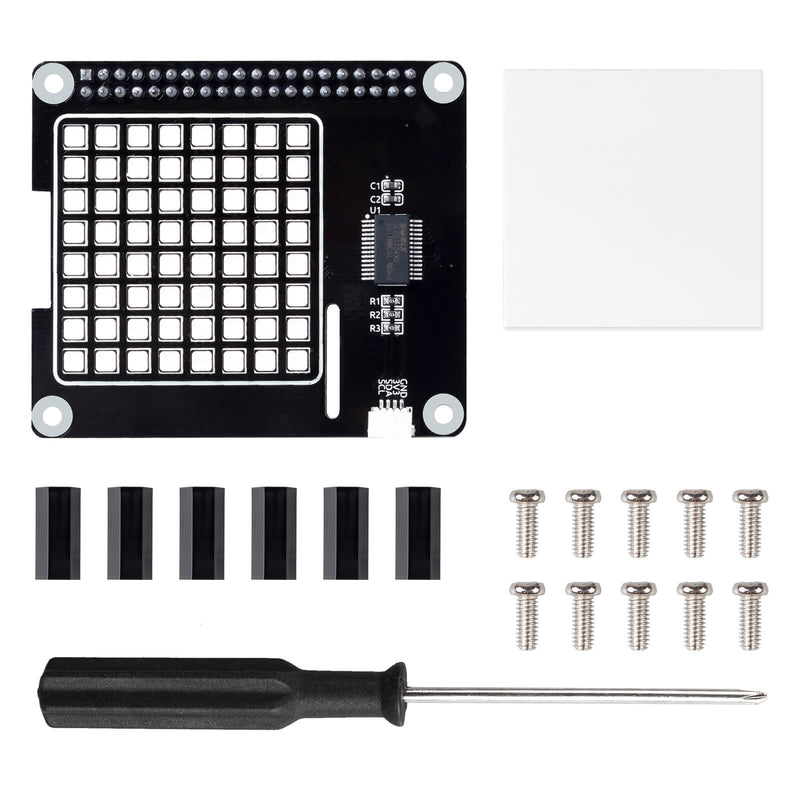 8x8 64 Pixels RGB Dot Matrix LED Panel Individually Addressable for Raspberry Pi I2C Control 24 bit color Programmable