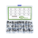 200Pcs 15 Kinds Different Electrolytic Capacitors Range 0.1uF－220uF Assortment Kit, 10V/16V/25V/50V Aluminum Radial Electrolytic Capacitors for TV, LCD Monitor, Radio, Stereo, Game - SunFounder