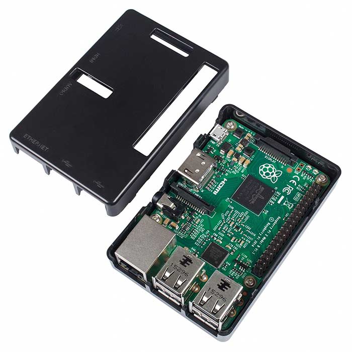 Black/Transparent ABS Case for Raspberry Pi