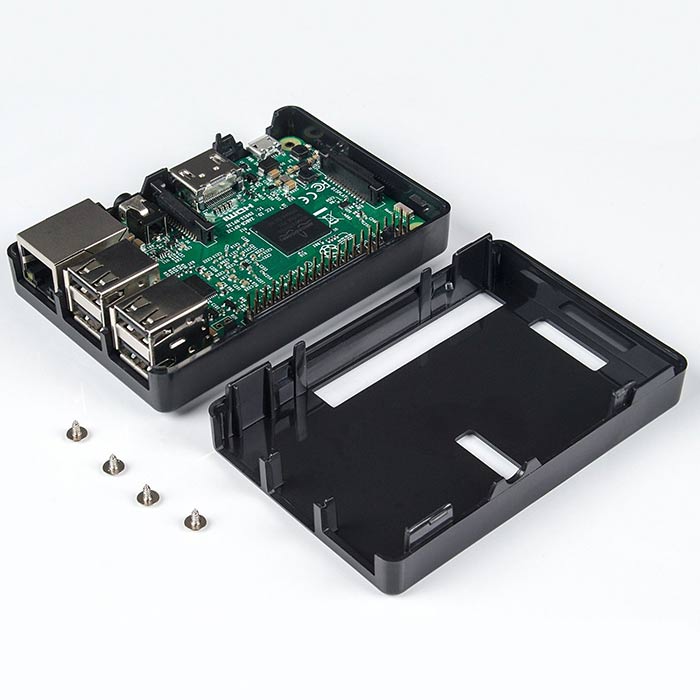 Black/Transparent ABS Case for Raspberry Pi