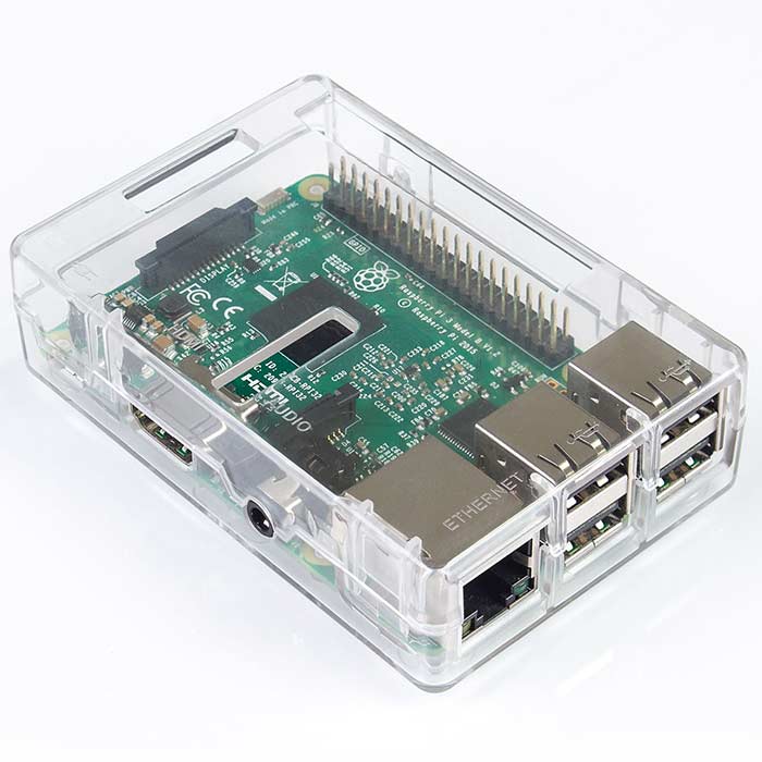 Black/Transparent ABS Case for Raspberry Pi