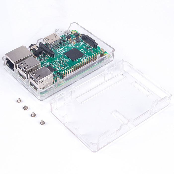 Black/Transparent ABS Case for Raspberry Pi