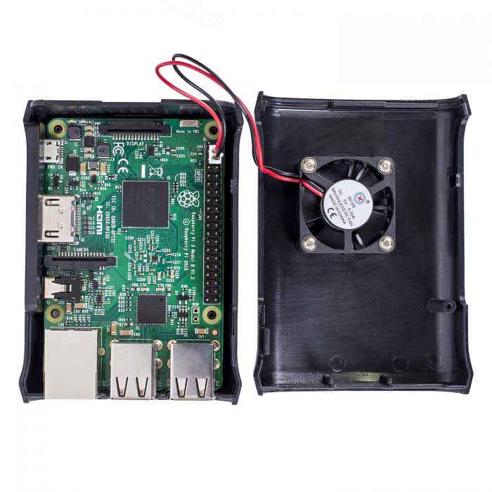 Premium Black ABS Case with External Fan for Raspberry Pi