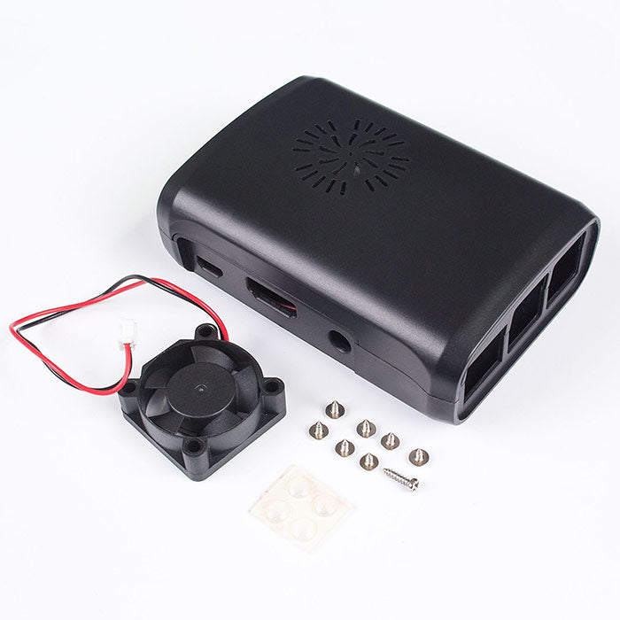 Premium Black ABS Case with External Fan for Raspberry Pi