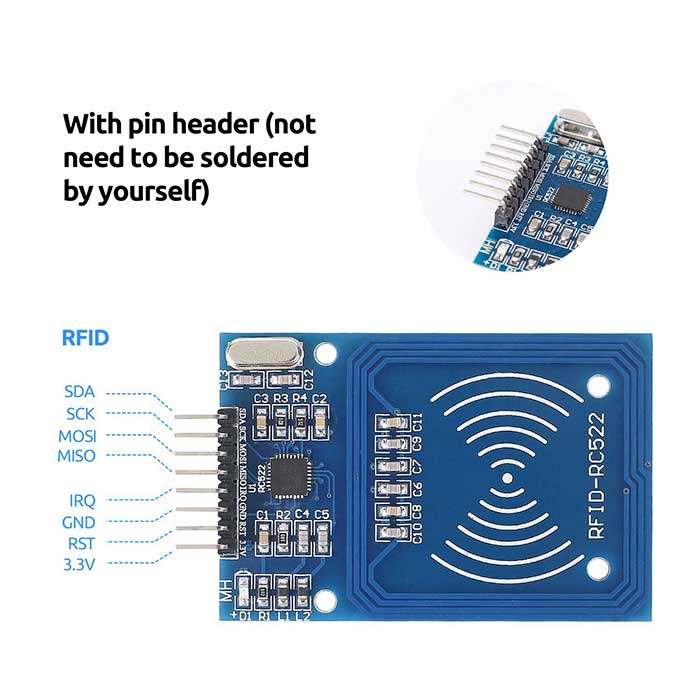 RFID Kit for Arduino Raspberry Pi With Mifare RC522 RFID Reader Module ...