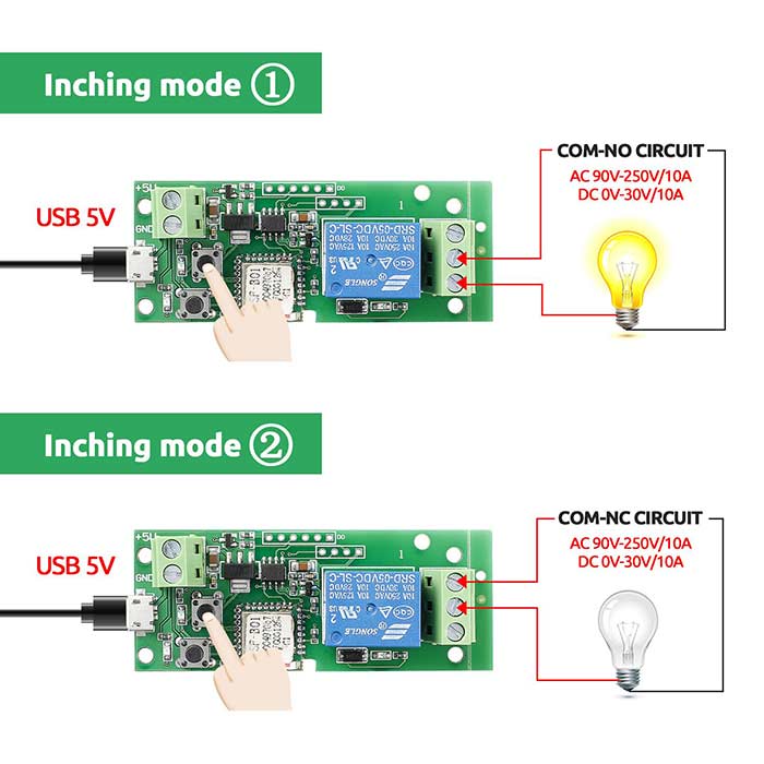 Smart Home Wireless Switch Controller-USB DC 5V Wireless Relay Module - SunFounder