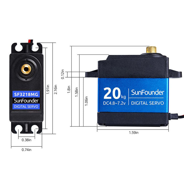 SF3218MG Metal Gear Digital Servo with 20KG High Torque