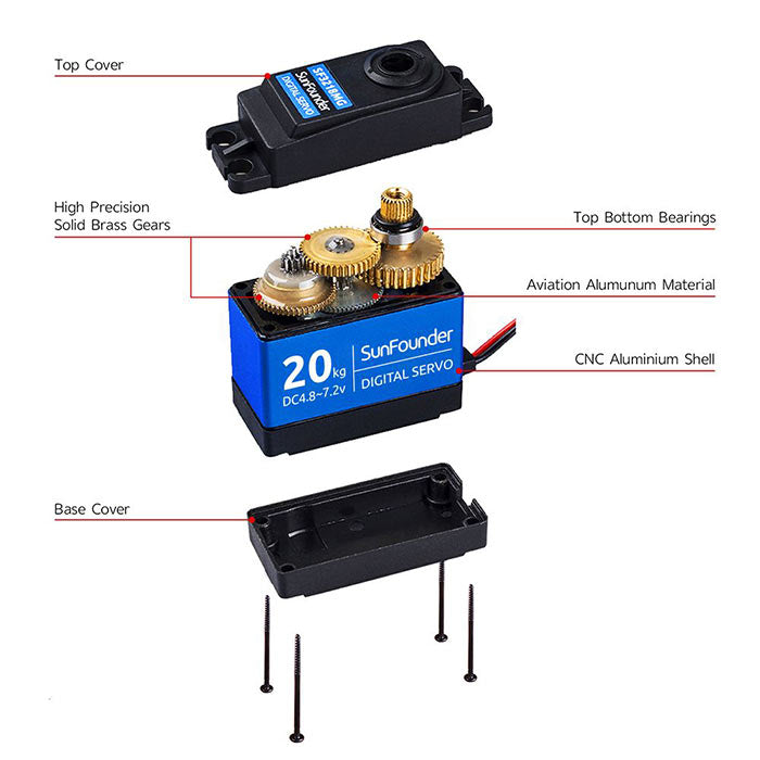 SF3218MG Metal Gear Digital Servo with 20KG High Torque