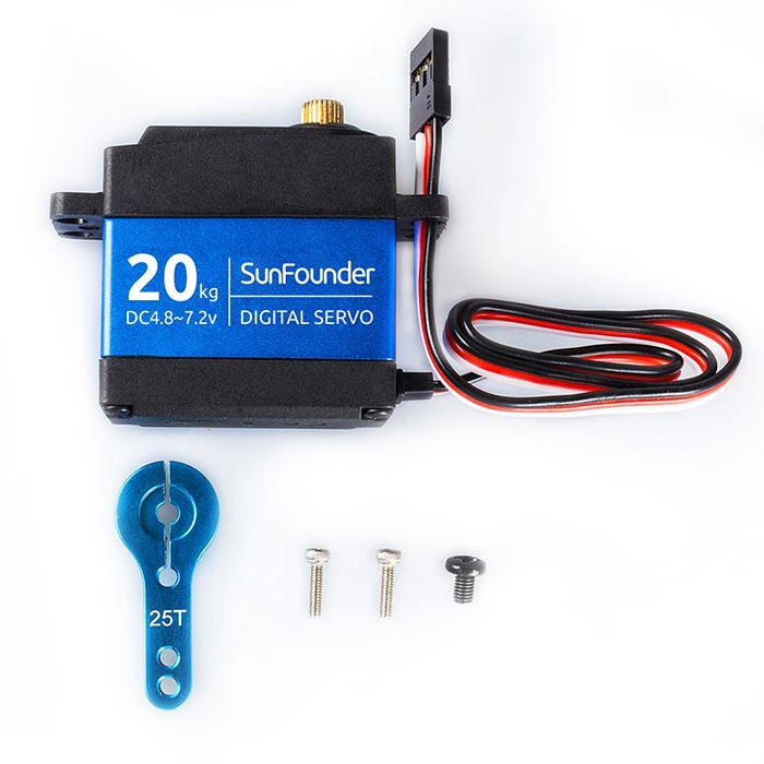 SunFounder 20kg Servo Motor Waterproof High Torque Servo, SF3218MG Metal Gear Digital Servo, Aluminium Case, Control Angle 270° for RC Robot Cars