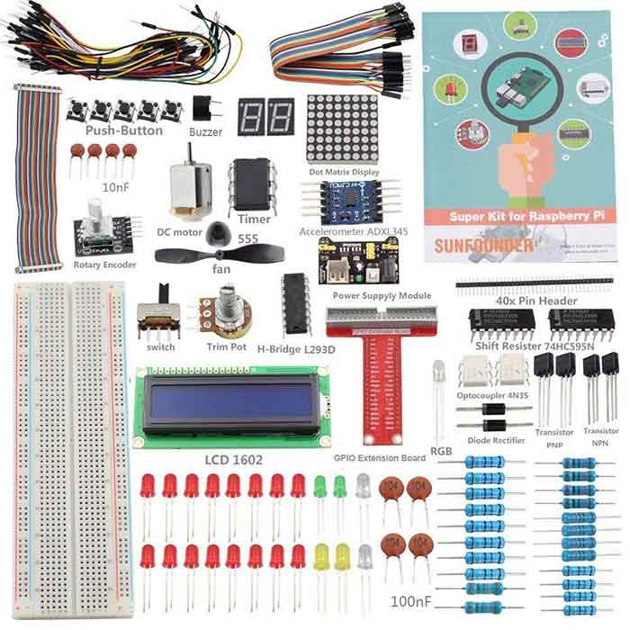 SunFounder Super Starter Kit V2.0 for Raspberry Pi including 73 Page User Manual