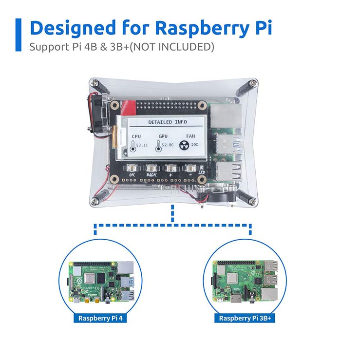 SunFounder NAS Kit for Raspberry pi 4B 3B+ 3B 3A+ 2B, NAS Hat, Dual fan, Micro SD card Included