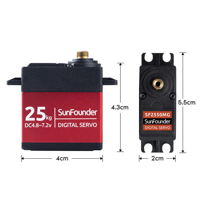 25KG High Torque Servo- DS-S020 Metal Gear Digital Servo for RC Robot Cars/Crawler Robot