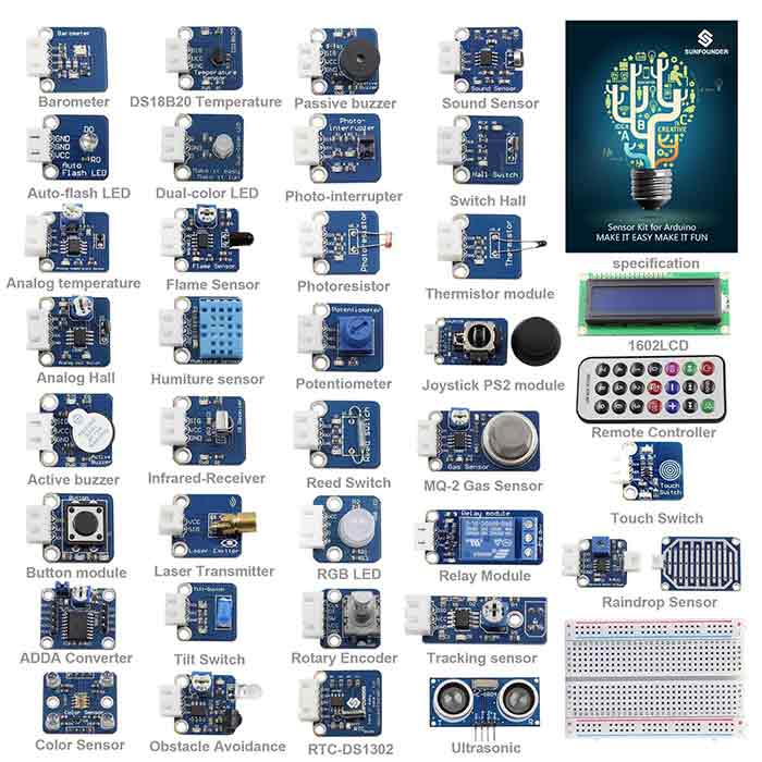 SunFounder Sensor Kit for Arduino Mega 2560 and Uno R3 | SunFounder