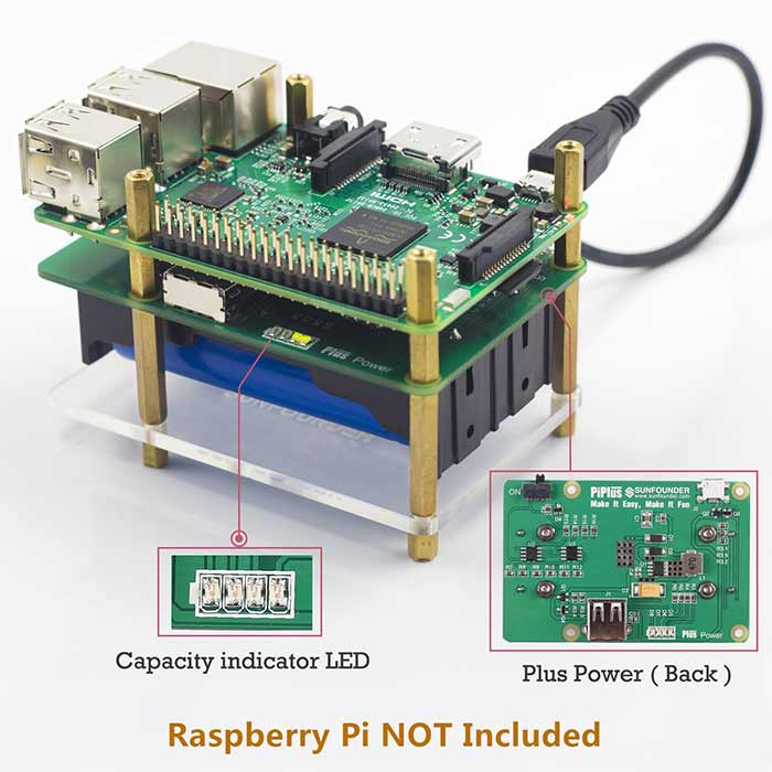 Lithium Battery Power Pack for Raspberry Pi, including the Expansion Board and Power Module(Old)