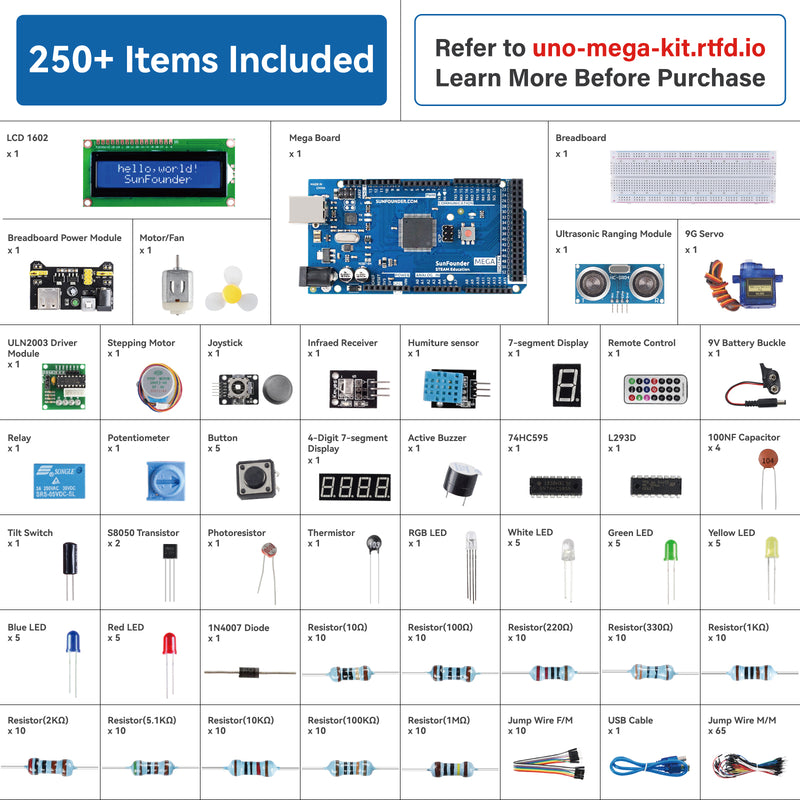 Kit Super Starter complet pour Arduino MEGA 2021 - GWS ATmega2560