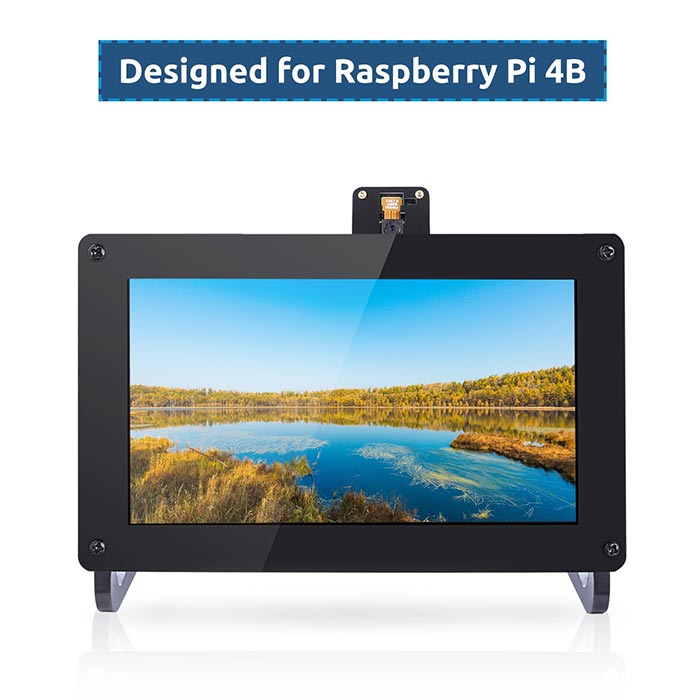 7'' 1024×600 HDMI IPS LCD Display for Raspberry Pi 4, with RPi Case Holder