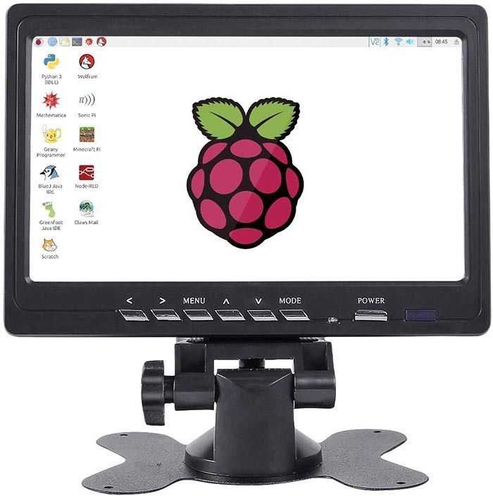 7" HDMI 1024x600 LCD Screen Display for Raspberry Pi, Support AV/VGA/HDMI with Built in Speaker