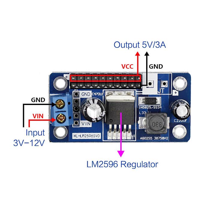 LM2596 Step-down DC-DC Converter Module for Arduino - SunFounder