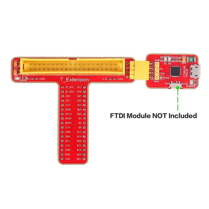 T-Shape GPIO Extension Board with 40-pin Ribbon Cable for Raspberry Pi 5/4/3B+/3B - SunFounder