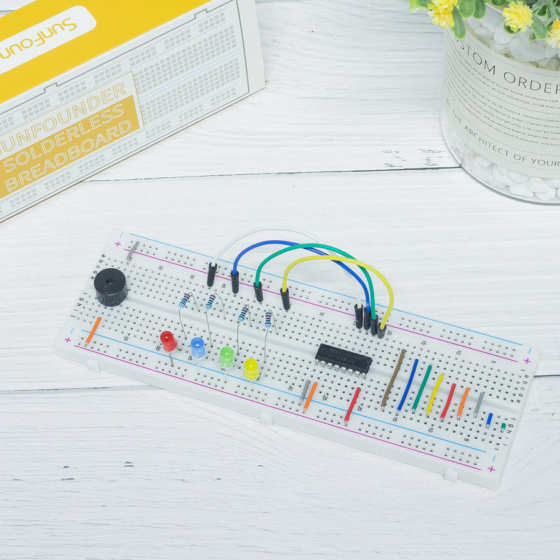 SunFounder Breadboard Kit - Including 3PCS 830 Point 2PCS 400 Point Solderless Breadboards for Arduino - SunFounder