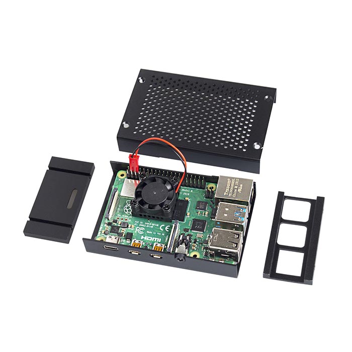 Aluminium Case With Cooling Fan for Raspberry Pi 4B