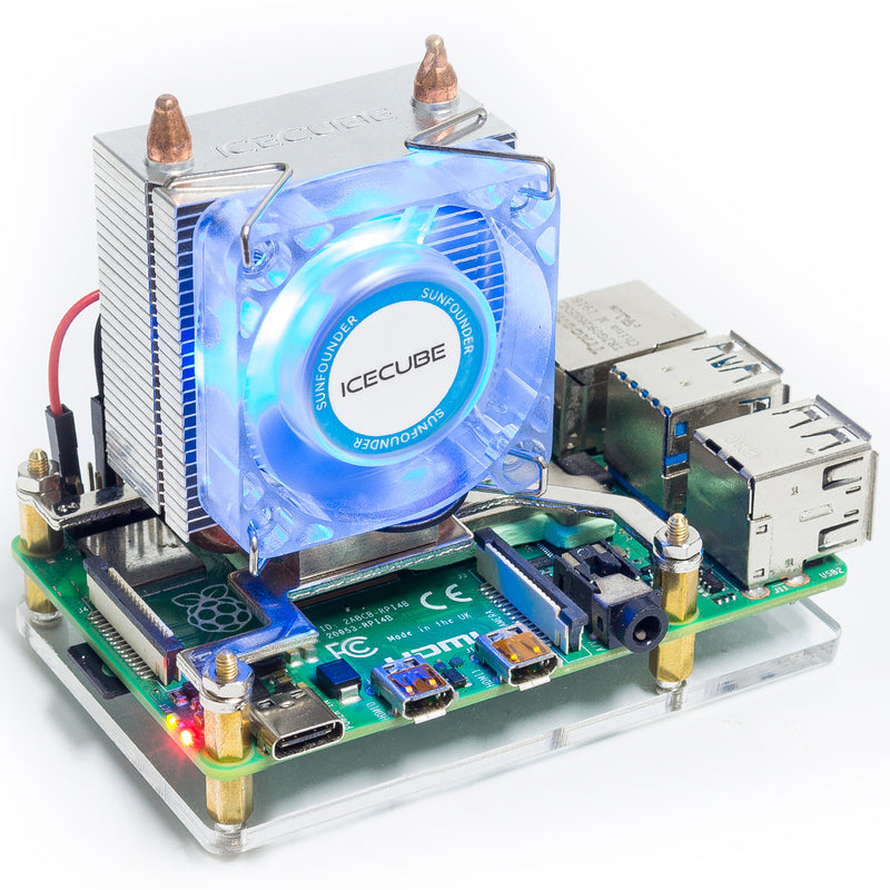 SunFounder Raspberry Pi Cooling Fan, Raspberry Pi Ice Tower Cooler, Cooling 4 Chips with RGB LED, Raspberry Pi Heatsink, Quiet Cooling Fan Radiator for Raspberry Pi 4 Model B 3B+