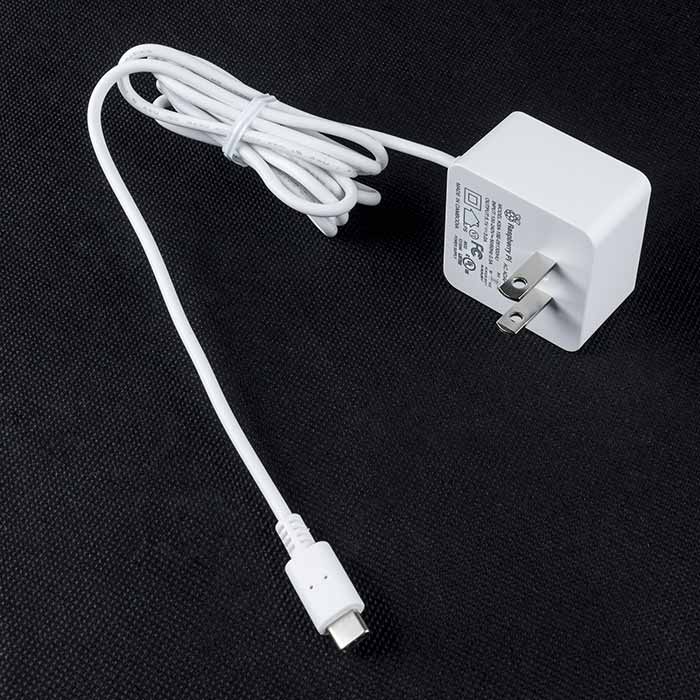 Wall Adapter Power Supply FOR Raspberry Pi - 5.1VDC, 3.0A, 15.3W (USB-C)