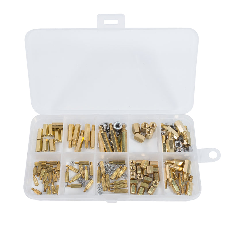 145PCS M2 M3 M4 Male Female Brass Pillar Standoff Assortment Kit