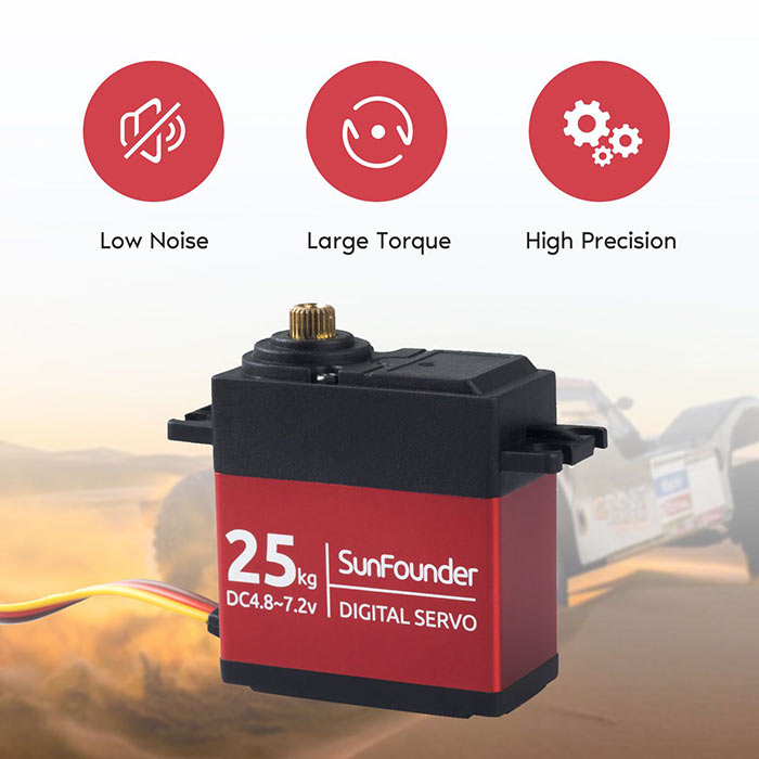 Couple de Servomoteur Numérique 25kg Pour Boîtier de Direction En Métal Pour Voiture / Bateau 1 Couple de Servomoteur Numérique 25kg Pour Boîtier de Direction En Métal Pour Voiture / Bateau 1