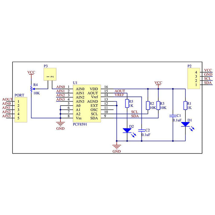 8591p Module AD/DA Converter PCF8591 Module | SunFounder