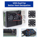 Aluminum Case with Dual Fan for Raspberry Pi 4B (Dual Fan) - SunFounder