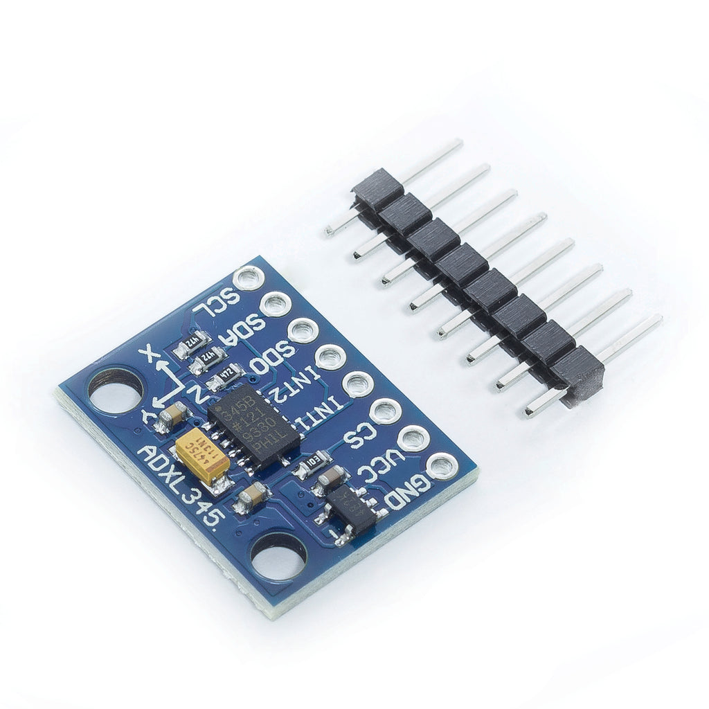 Small blue ADXL345 accelerometer module board for motion measurement
