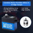 High Torque 330 Servo .17/330 @7.4V, Coreless Motor, Waterproof, Metal Gear(Ball Bearing) Digital Servo - SunFounder