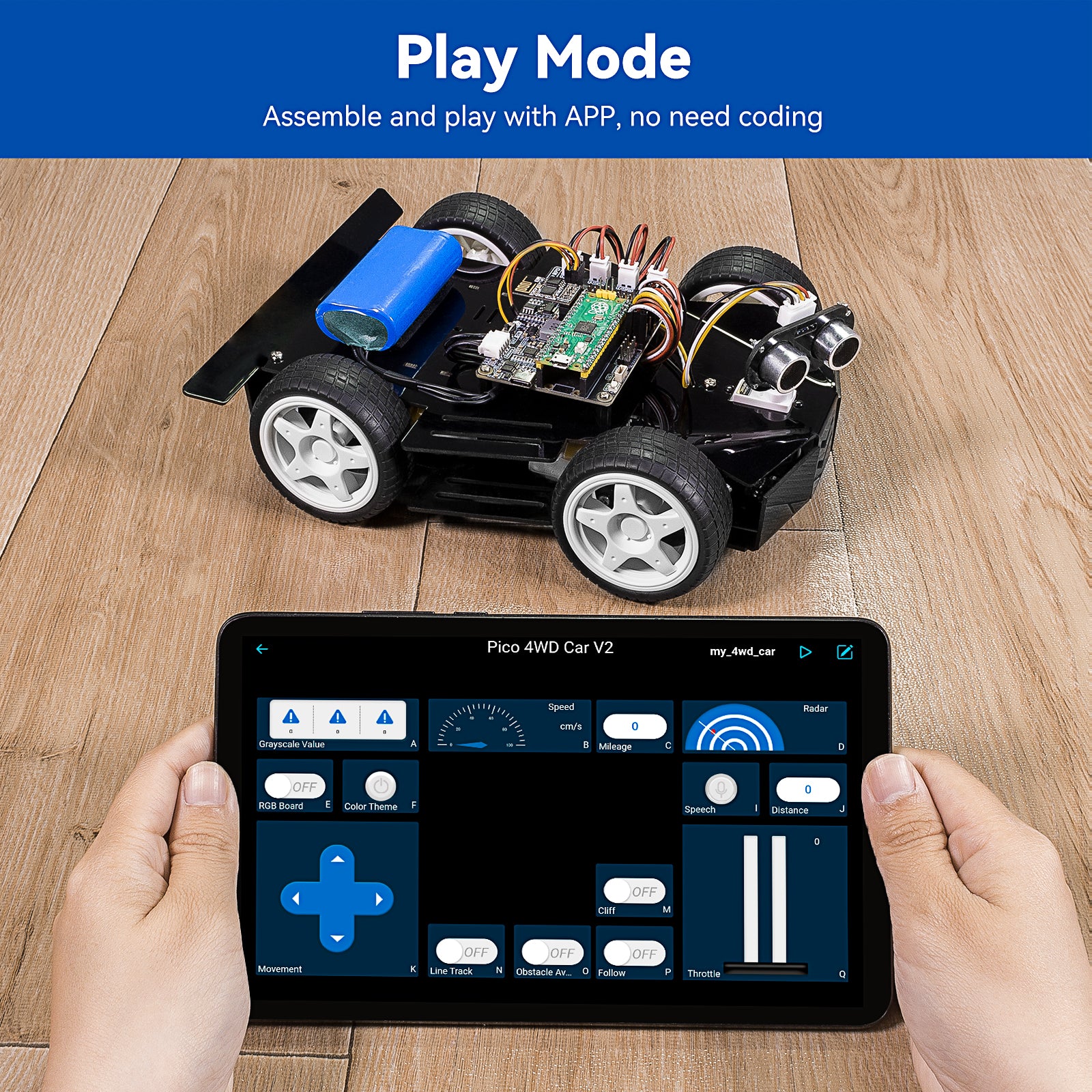 Raspberry Pi Pico Smart Car Kit | SunFounder
