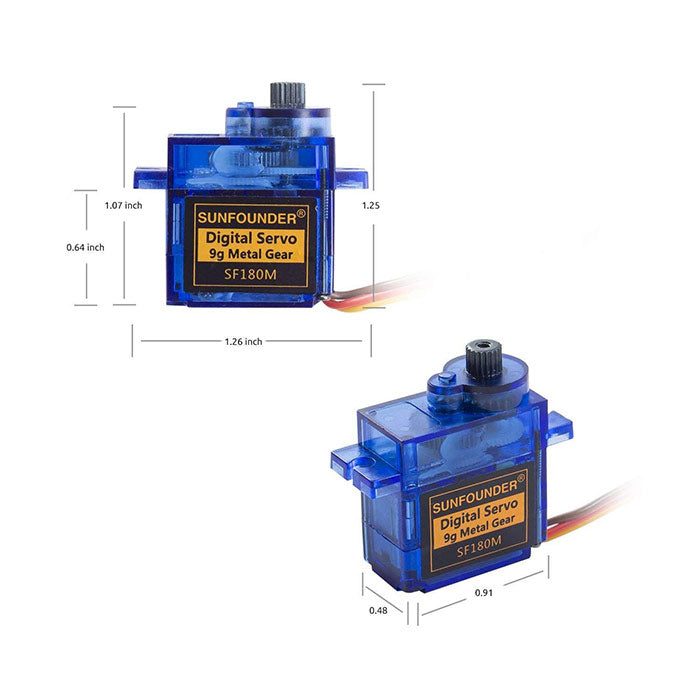 SunFounder 9g Metal SF180M Digital Semi-metal Micro Servo (2 pack)
