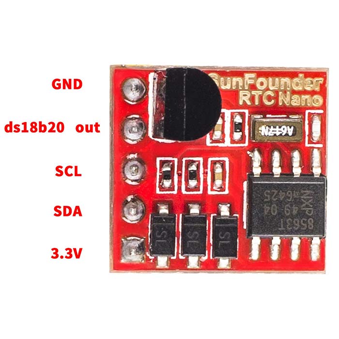 SunFounder PCF8563 IIC I2C Real Time Clock RTC and DS18B20 Temperature ...