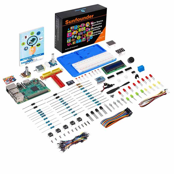 SUNFOUNDER Raspberry Pi Starter Kit voor Raspberry Pi 4B 3 B 400, 537 pagina online tutorials, Python C Java krascode, 300 items, 65 projecten voor beginners Raspberry Pi SUNFOUNDER Raspberry Pi Starter Kit voor Raspberry Pi 4B 3 B 400, 537 pagina online tutorials, Python C Java krascode, 300 items, 65 projecten voor beginners Raspberry Pi